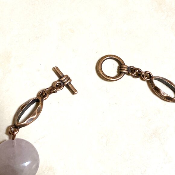 2/$20, Natural Violet Amethyst Bracelet, Genuine Gemstone + Copper Link - Picture 4 of 9